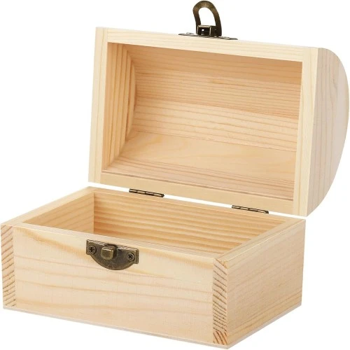 Sou entènèt jwèt Wooden Treasure Chest Craft